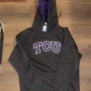 TCU Charcoal Hooded Pullover Sweatshirt - Collegiate Logo